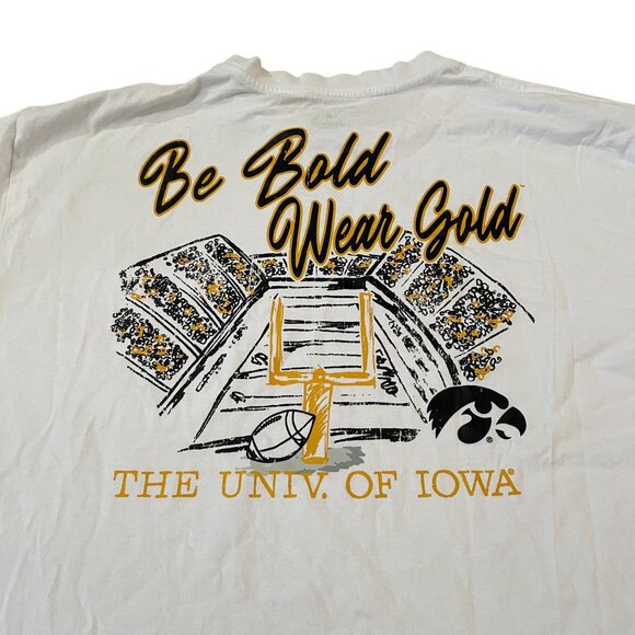 Iowa Hawkeyes Football Champion Long Sleeve T-Shirt Men's XL White Pocket T - Picture 6 of 6